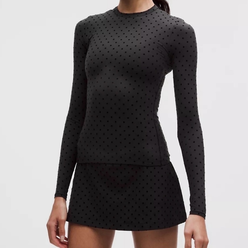 NWT Lululemon Polka Dot Flocked Nulu Crewneck Long Sleeve Medium